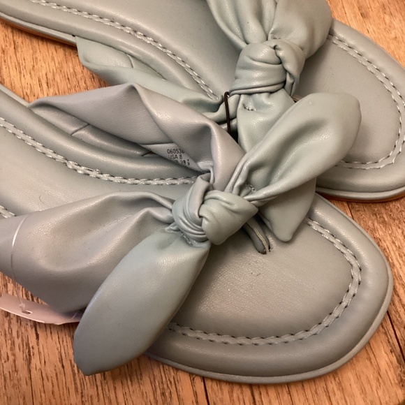 NEW Time and Tru Blue Front KnotBow Slide Sandals with Memory Foam Size 8 - Picture 2 of 6